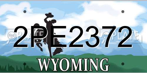 2PE2372 Wyoming License Plate