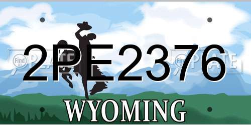 2PE2376 Wyoming License Plate