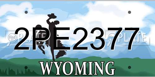 2PE2377 Wyoming License Plate