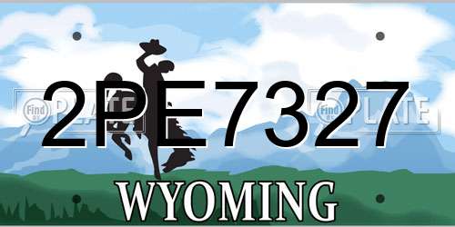 2PE7327 Wyoming License Plate