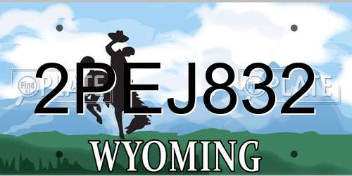 2PEJ832 Wyoming License Plate