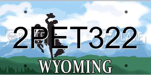 2PET322 Wyoming License Plate