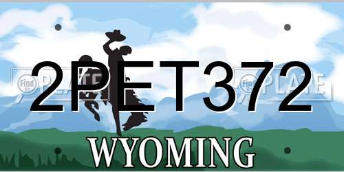 2PET372 Wyoming License Plate