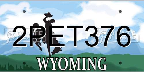 2PET376 Wyoming License Plate