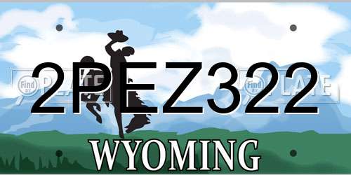 2PEZ322 Wyoming License Plate