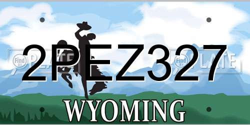 2PEZ327 Wyoming License Plate