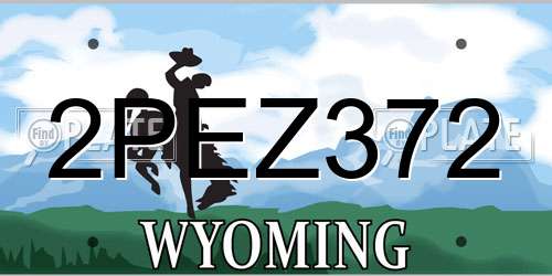 2PEZ372 Wyoming License Plate