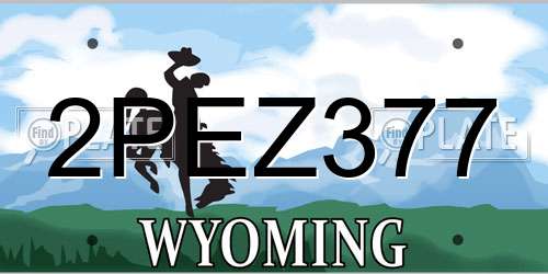 2PEZ377 Wyoming License Plate