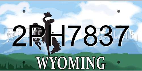 2PH7837 Wyoming License Plate