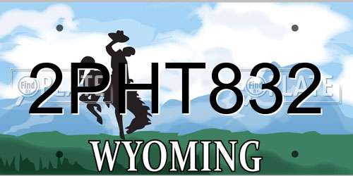 2PHT832 Wyoming License Plate