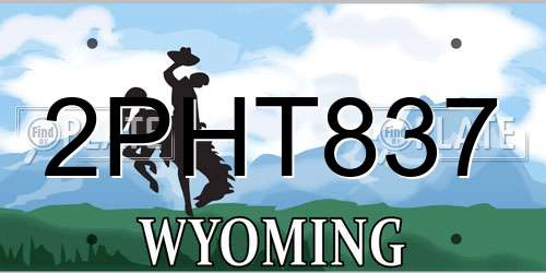 2PHT837 Wyoming License Plate