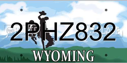 2PHZ832 Wyoming License Plate