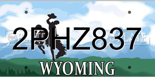 2PHZ837 Wyoming License Plate