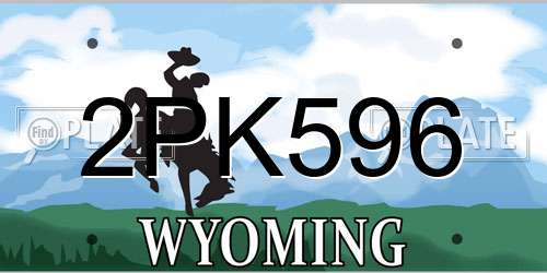 2PK596 Wyoming License Plate