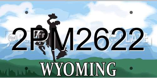 2PM2622 Wyoming License Plate