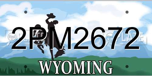 2PM2672 Wyoming License Plate
