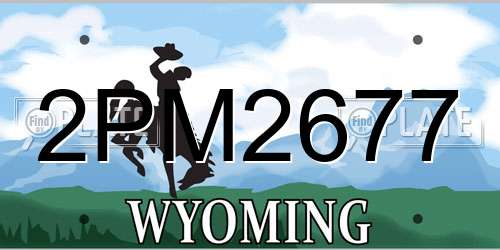 2PM2677 Wyoming License Plate