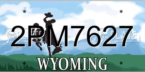 2PM7627 Wyoming License Plate