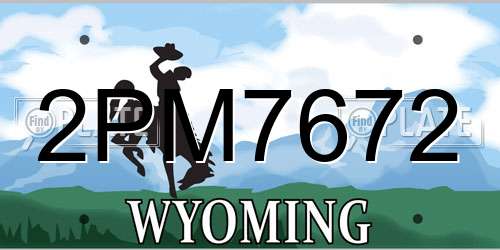 2PM7672 Wyoming License Plate