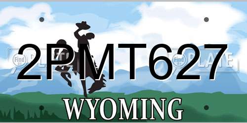 2PMT627 Wyoming License Plate