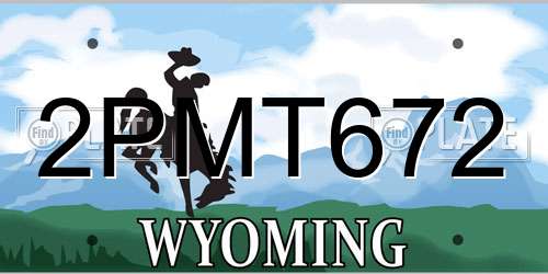 2PMT672 Wyoming License Plate