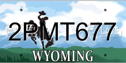 2PMT677 Wyoming License Plate