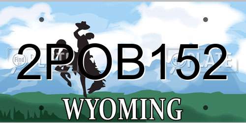 2POB152 Wyoming License Plate