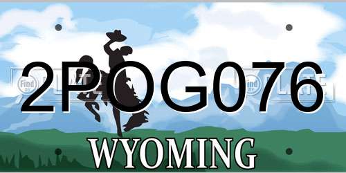 2POG076 Wyoming License Plate