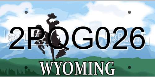 2PQG026 Wyoming License Plate