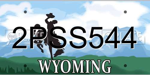 2PSS544 Wyoming License Plate