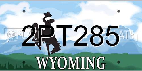 2PT285 Wyoming License Plate
