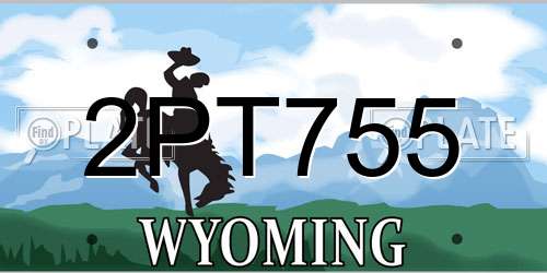 2PT755 Wyoming License Plate