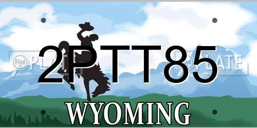 2PTT85 Wyoming License Plate