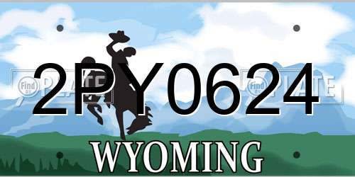 2PY0624 Wyoming License Plate