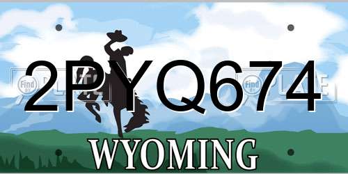 2PYQ674 Wyoming License Plate