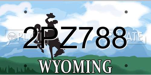 2PZ788 Wyoming License Plate