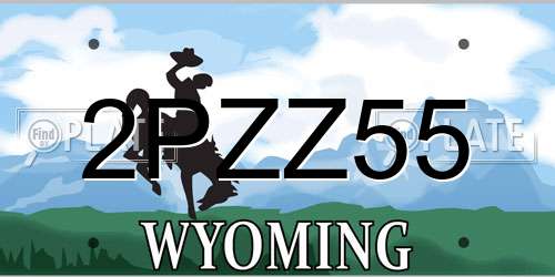 2PZZ55 Wyoming License Plate