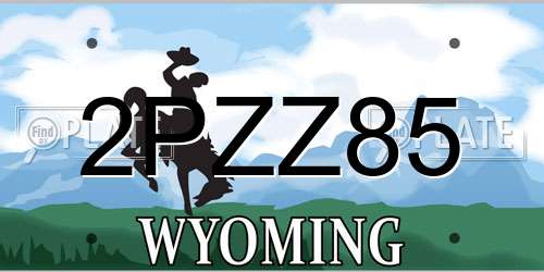 2PZZ85 Wyoming License Plate