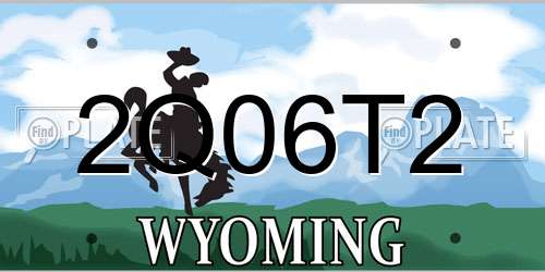 2Q06T2 Wyoming License Plate