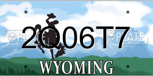 2Q06T7 Wyoming License Plate