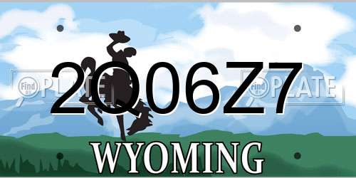 2Q06Z7 Wyoming License Plate