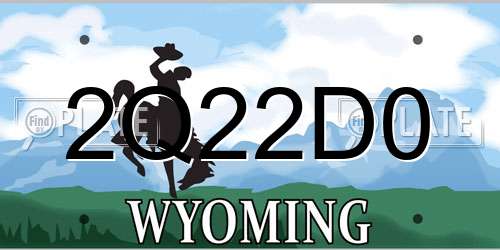 2Q22D0 Wyoming License Plate