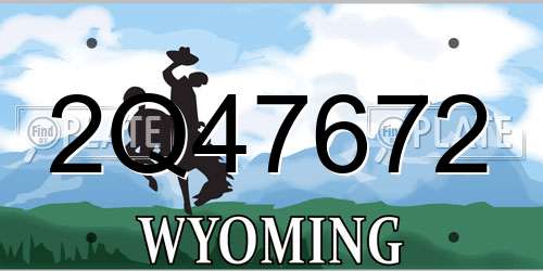 2Q47672 Wyoming License Plate