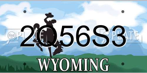 2Q56S3 Wyoming License Plate