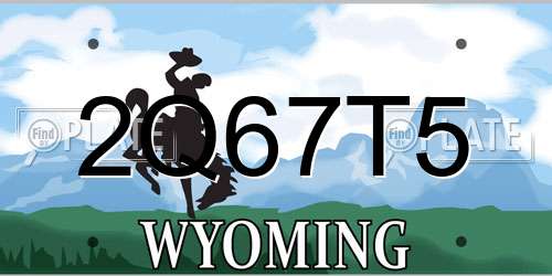 2Q67T5 Wyoming License Plate