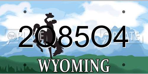 2Q85O4 Wyoming License Plate