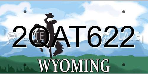 2QAT622 Wyoming License Plate