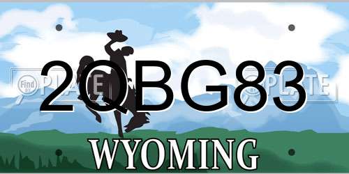 2QBG83 Wyoming License Plate