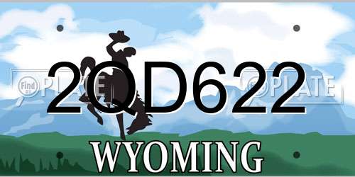 2QD622 Wyoming License Plate