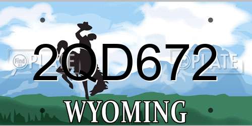 2QD672 Wyoming License Plate